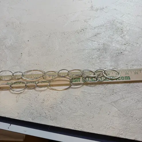 Chunky Oval Link Necklace or Belt Silver Tone Statement Chain