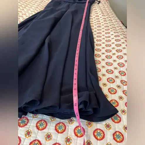 Mori Lee Madeline Gardner Bridesmaid Navy Blue Chiffon Maxi Dress Size 8