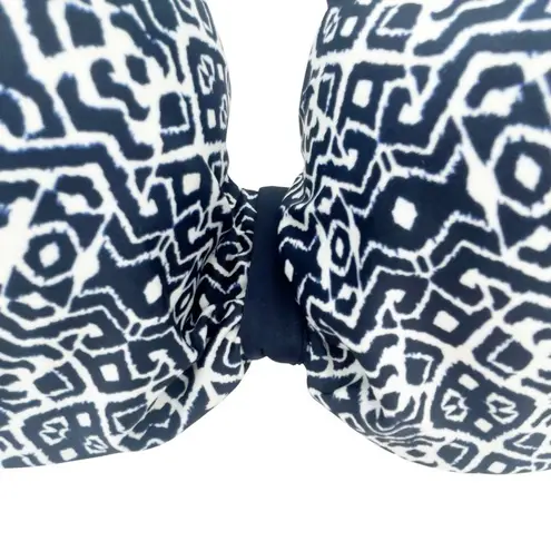 Panache NWT Swim Sia Bikini Set 32G Top & Small Bottom Navy White Ikat Print NEW