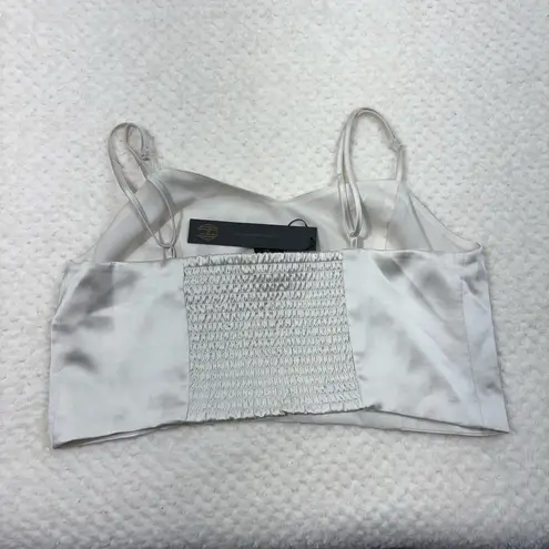 House of Harlow 1960 White Silky Stretch Back Cropped Cami Tank Top Large L NWT