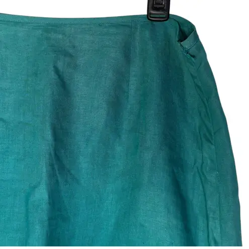 Willi Smith Willi Smith 100% Irish Linen Layered Ruffle Hem Skirt Womens 8 Green Feminine