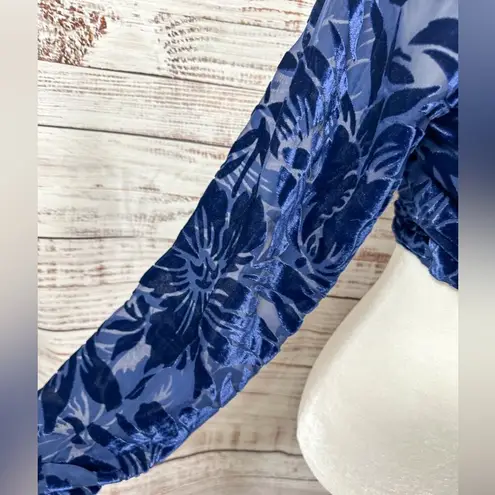 Hutch Claudia Dark Navy Crushed Velvet Wrap Crop Top, EUC, Medium, MSRP $198