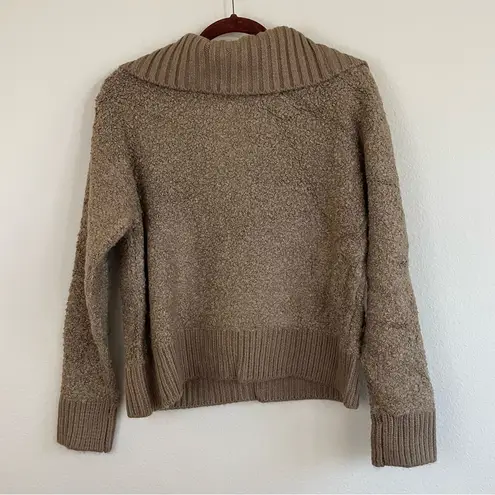 CARBON38 Half Zip Boucle Pullover Sweater jn Caribou Size XS Tan