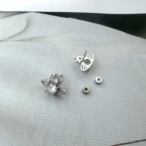 Universe Planet CZ Stud Earrings for Men Women Streetwear Hip Hop Unisex Style Silver