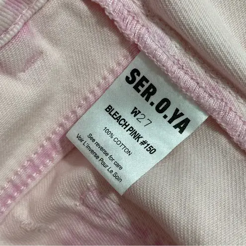 NWT SER.O.YA Zuri Denim Skirt in Bleach Pink Size 27
