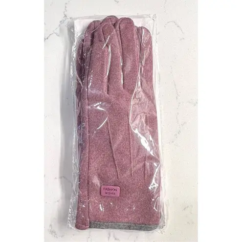 Touchscreen Compatible Winter Causal Knit Thermal Finger Gloves Driving Purple