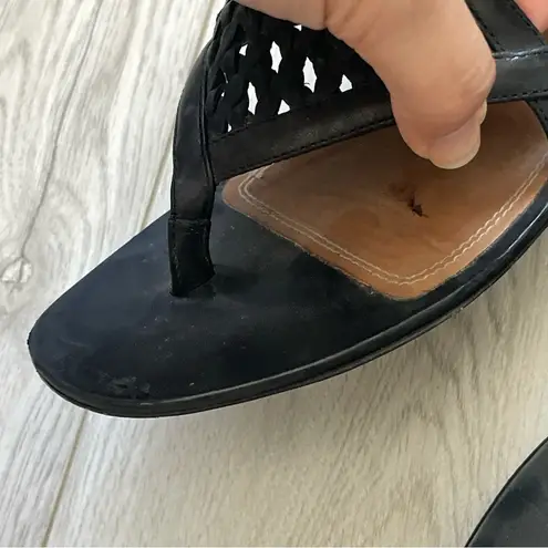 Derek Lam Sandals leather woven womens Black (size 36.5) minimalist casual