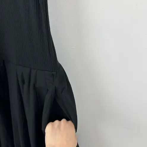 J.Crew  Fitted Tank Dress Poplin Bubble A Line Skirt Pleated Black Small NWT