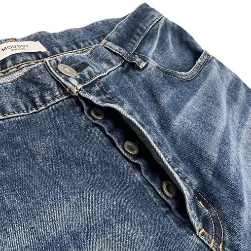 MOUSSY VINTAGE Harris Straight Step Hem Jeans Button Fly Waist 30 Made In Japan Blue