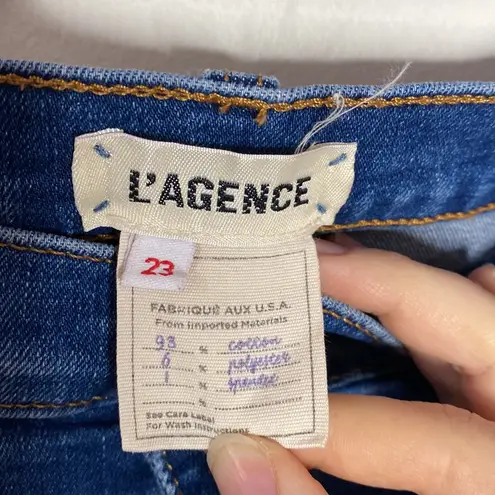 L'Agence L’Agence Sada high rise cropped skinny jeans in Laguna wash size 23