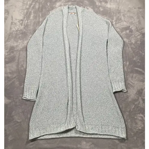 Faherty Sweater Large Heather Blue Longline Duster Coastal Casual Beach New