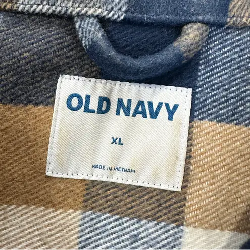 Old Navy  Women’s Wool Blend Plaid Soft-Brushed Utility Shacket in Muticolor XL