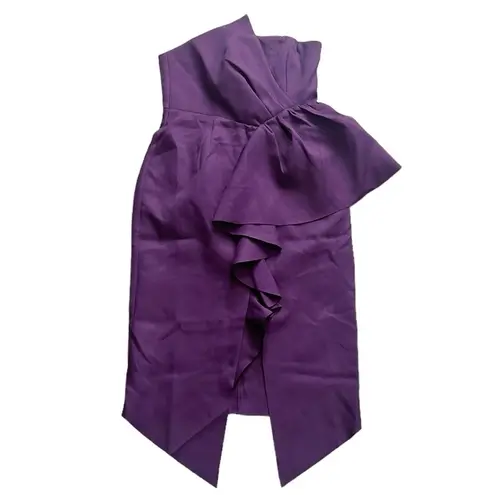 Elliatt NEW Reception Cascade Ruffle Strapless Dress in Purple, Size L $170
