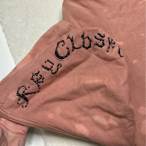 Key Closet Hoodie Dipped Tie Dye Full Zip Hooded Sweater Studded Y2K Grunge 2003 Pink Size M