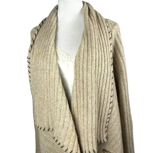 St John Sport Wool Blend Long Waterfall Sweater Cardigan Large