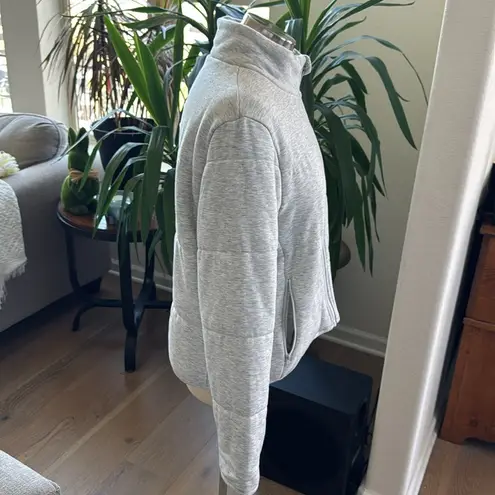 Three Dots Gray Puffer Jacket with Cozy Insulation