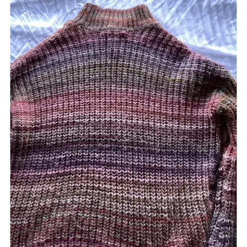 Ruby Moon Vintage Anthropologie long Red tunic Cowl Neck Drawstring Sweater Sz M