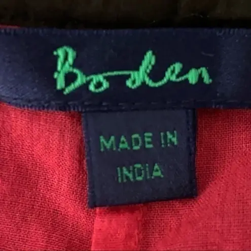 BODEN skirt in brown with pink underskirt and cut