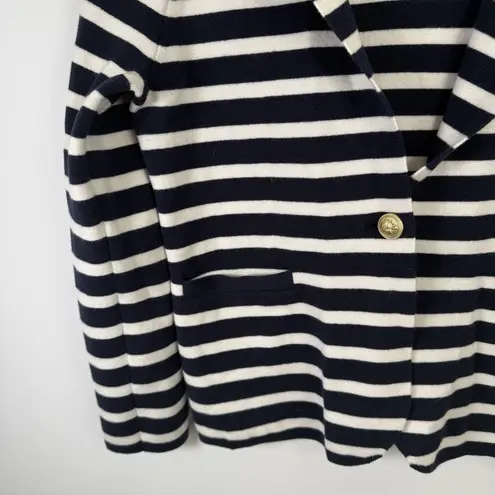 J.Crew  Camille Shrunken Sweater Blazer Navy Blue Striped Preppy Womens Small