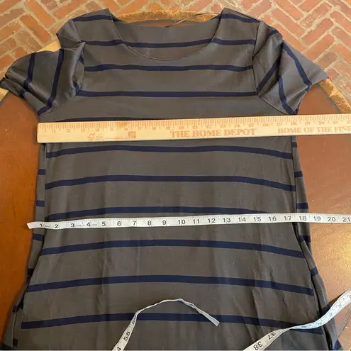 FOIL 100% Soft Merino Wool Striped Oversized Boho Cottagecore Dress size small Gray