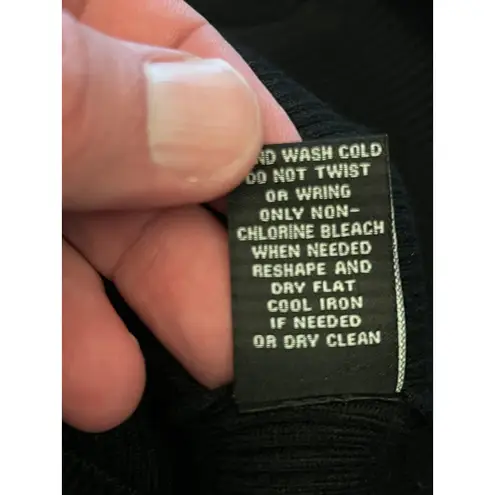 Premise Studio Sweater Womens Large Black Ribbed Knit Cowl Neck 3/4 Sleeve