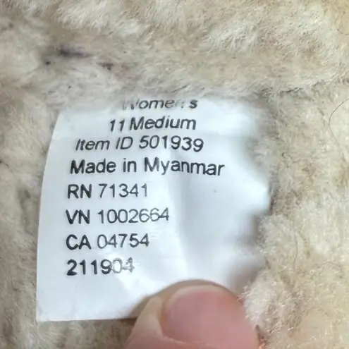 LLBean Womens Moccasin Wicked Good Slippers Burgundy Suede Shearling Size 11 Purple