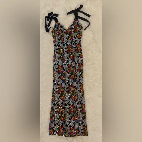 Mac Duggal NEW Embellished Bow Strap V Neck Column Gown 26864 SZ 8