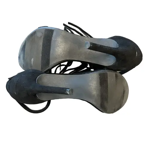 Steve Madden Sashi Black Suede Leather Fringe bohemian chic sandal heels 8.5