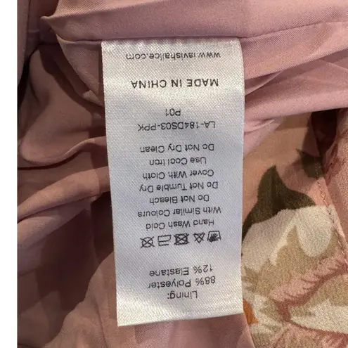 Lavish Lice LAVISH ALICE Floral Long Sleeve Open Back Chiffon Minidress Size US/6