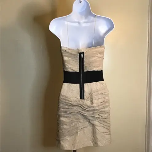 Foley + Corrina Women’s Strappy Rouched Tan Party Dress Sz Small NWT prom party