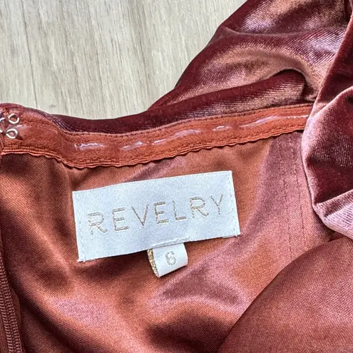 Revelry Bardot Velvet Dress sz 6