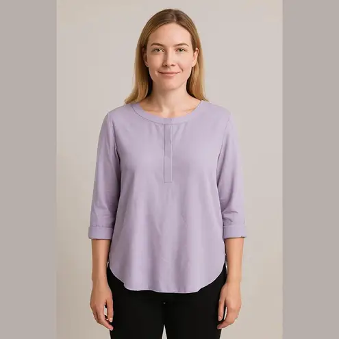 Glam Women's Blouse Size S Purple 3/4 Sleeve