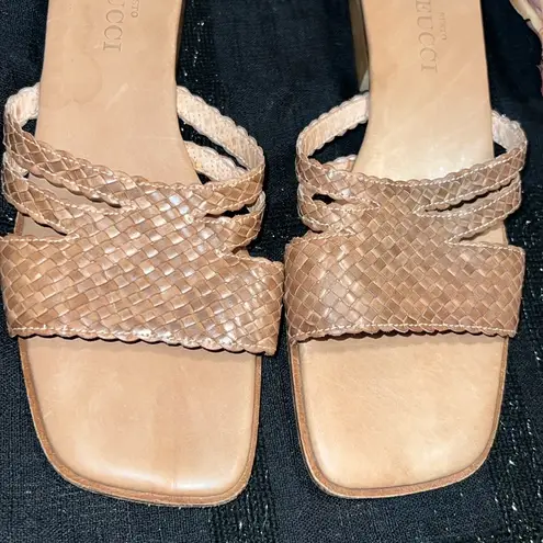 Sesto Meucci Tan 100% Italian Leather Size 8 Sandals