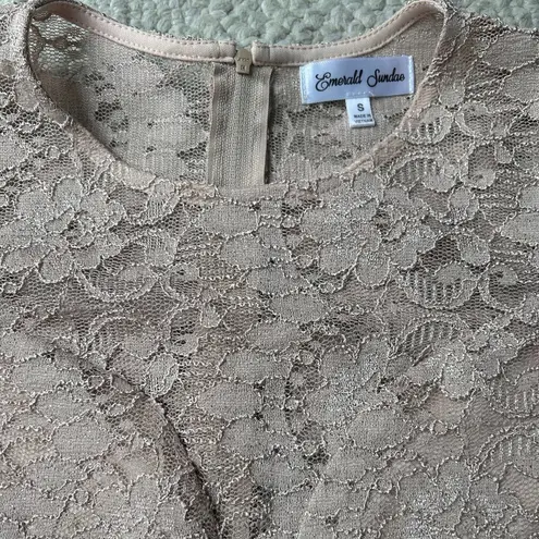 Emerald Sundae  Women lace lined Romper Beige Size small, new with tags - Image 3