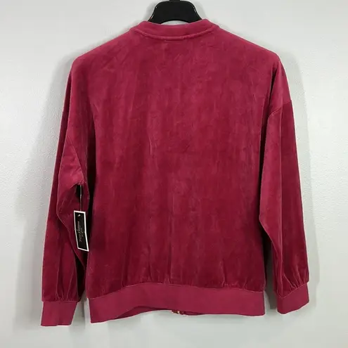 Juicy Couture  black label pomegranate velour Beverly zip up jacket size XS