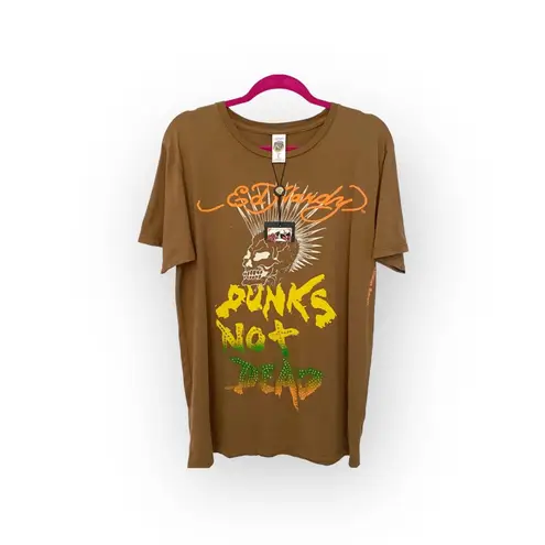 Ed Hardy new ☻︎ Punks Not Dead ☻︎ Barefoot Tee T Shirt Dress ☻︎ Tattoo Crystals