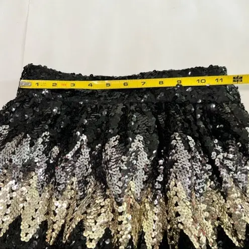 Jack Bryan Depuis Vintage Sequined Maxi Skirt in Chevron Pattern XS waist Black Size undefined