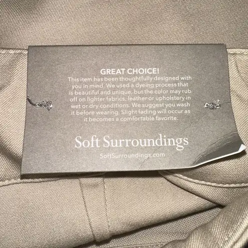 Soft Surroundings Size PS Super Stretch Ankle Pant Tapered Pull On Tan Beige