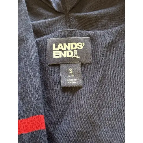 Lands' End  Cardigan‎ Size Small Multicolor Colorblock Stripe Open Top Preppy City