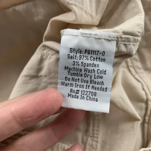 Johnny Was Tan Lightweight Poplin Wide Leg Cargo Pant 6