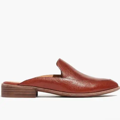 Madewell Frances Loafer Mule Leather Burnished Mahogany classic coastal fall Brown Size 7.5