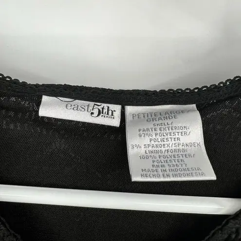 East 5th Womens Black 3D Lace Semi Sheer Gotic Blouse Fairy Fairygoth Grunge Petite Large