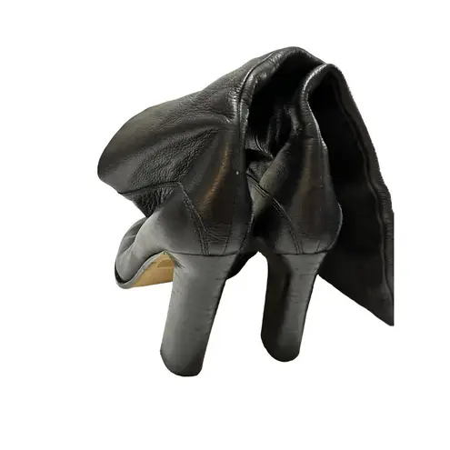 Reiss Women's Black Pull On Knee High Round Toe Leather Boots Size 39 EUR