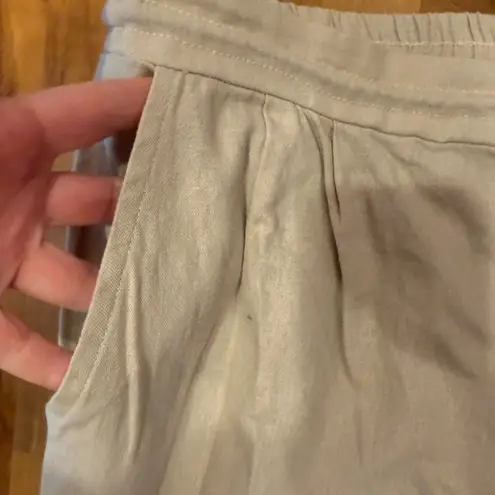 CeCe linen ankle pants tan size medium lightweight summer, airy