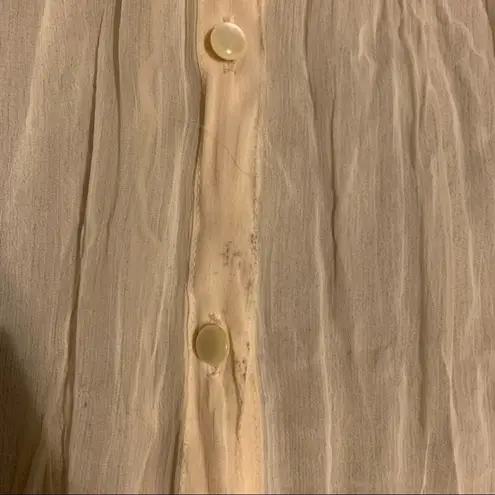 Cream Lace Frilly Tunic Blouse White Size M