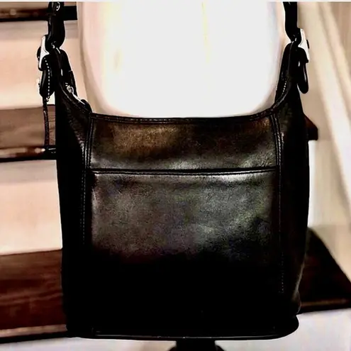 Coach Vintage  Black Leather Slim Duffle Sac Convertible Crossbody Shoulder Bag - Image 2