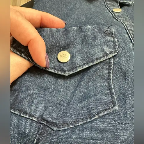 Charlotte Russe Denim Snap-Up Shirt from , Size XS
