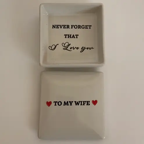 Breezy Valley To My Wife Ceramic Box & I Love You Heart Necklace In Gift Box NWT