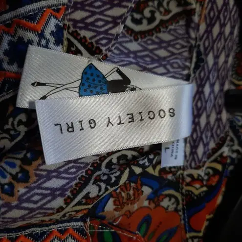 Society Girl Multicolored Blouse Large