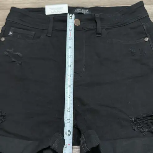 Judy Blue High Rise Distressed Black Stretch Jean Shorts Size XL